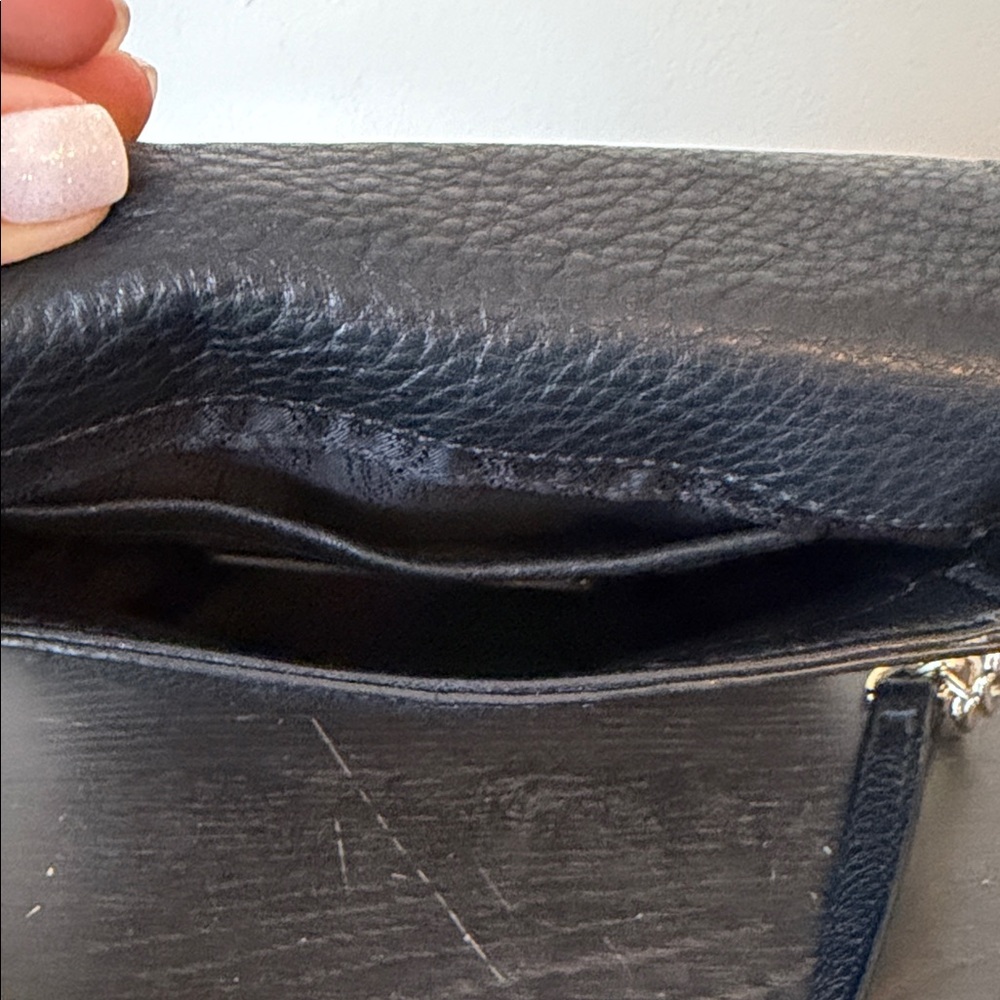 Michael Kors Black Pebbled Leather Crossbody Bag with Gold Accents - Picture 5 of 5